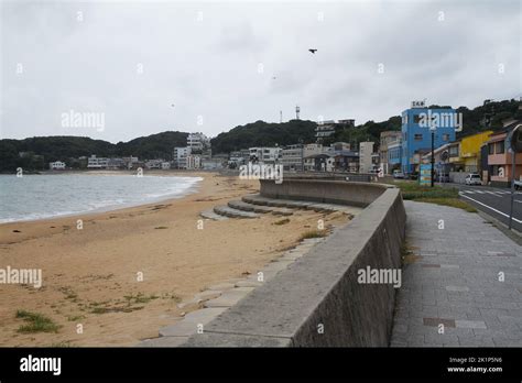 Shinojima, aichi, japan, 2022/18/09 , Beach of Shinojima. Shinojima is an inhabited island in ...