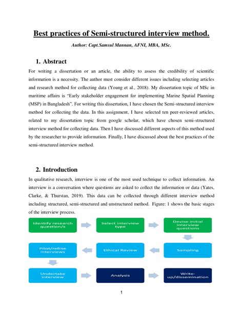 (PDF) Best practices of Semi-structured interview method