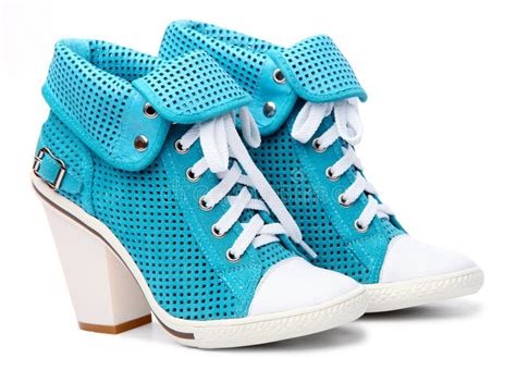 Pair Of High-heeled Turquoise Female Shoes Stock Photo - Image: 14964248