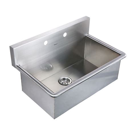 Noah Collection 31 Inch Commercial Drop-In Laundry Sink - Brushed Stainless Steel | Single basin ...