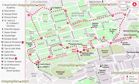 Edinburgh top tourist attractions map - New Town walking tour guide ...