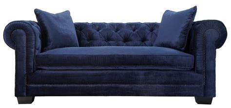 Amazon.com: TOV Furniture Norwalk Velvet Sofa, Navy: Kitchen & Dining | Blue chesterfield sofa ...