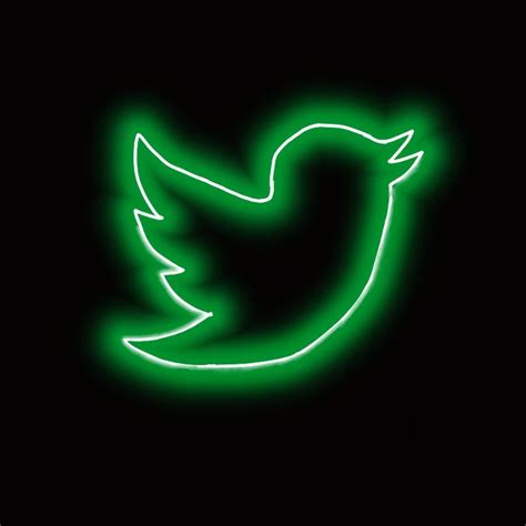 Neon green Twitter icon