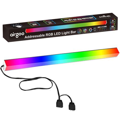 Buy Addressable RGB LED Strip for Gaming Case, 0.98ft 30LEDs Diffused Rainbow Magnetic ARGB ...