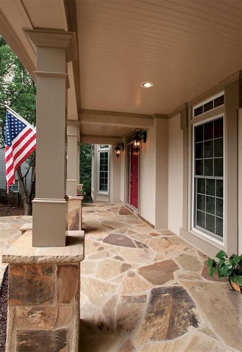 50+ Adorable Exterior House Porch Ideas Using Stone Columns | Stone porches, Front porch stone ...