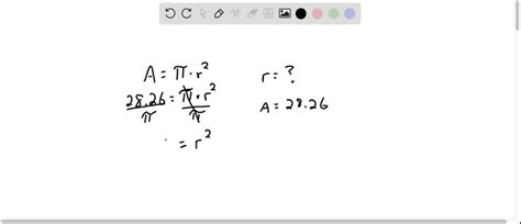 ⏩SOLVED:GEOMETRY Use the formula for the area of a circle A=πr^2 ...