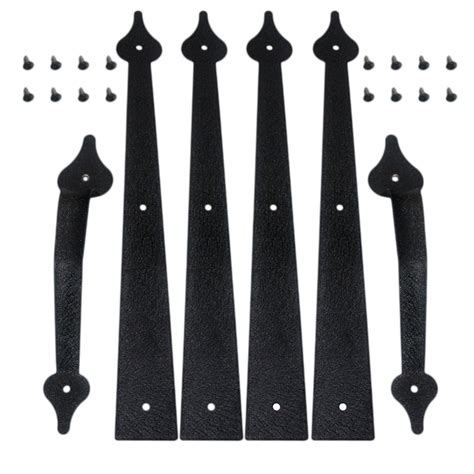 Iron Decorative Garage Door Handle Curb Appeal Faux Hinges Handles Hardware Kit Door Handles for ...