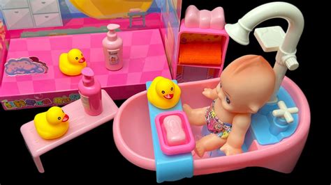 7 Minutes Satisfying With Unboxing Baby Doll Bathtub Set ASMR ( No Music ) - YouTube