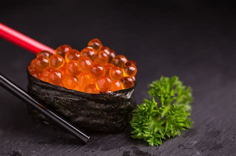 Salmon Roe Sushi Stock Photo - Download Image Now - iStock