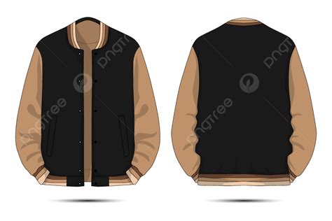 Varsity Jacket Mockup Vector Illustration, Varsity Jacket, Jacket Mockups, Front And Back PNG ...