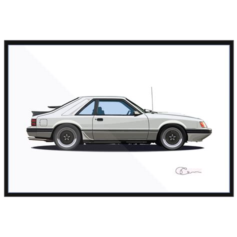 85 Ford Mustang SVO Turbo Silver – J7Artwork