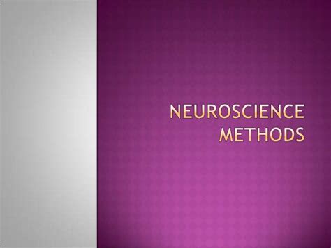 Neuroscience Methods