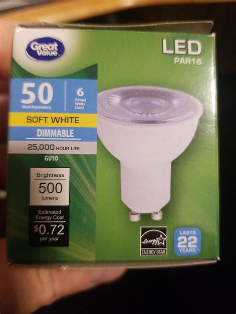 Great Value LED Light Bulb 7w (50w Equivalent) Dimmable Soft White Gu10 Mr16 for sale online | eBay