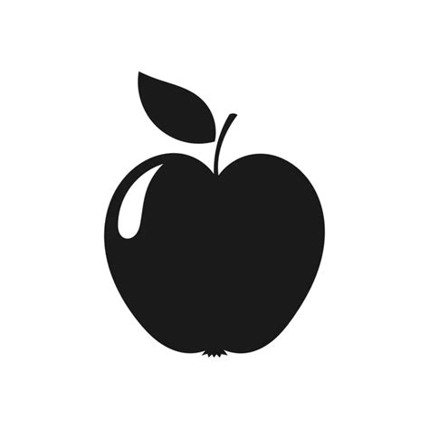 ᐈ Apple silhouette stock vectors, Royalty Free apple silhouette ...