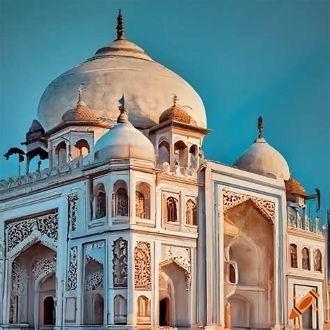 Full frontal elevation of mughal mahal white house