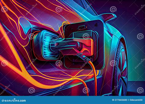 Electric Car Battery Charging Station Stock Illustration - Illustration ...