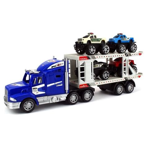 Shop Velocity Toys Off Road Police Transporter Trailer 1:32 Friction ...