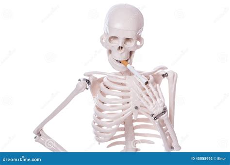 Skeleton Smoking Cigarette Isolated Stock Photography | CartoonDealer ...