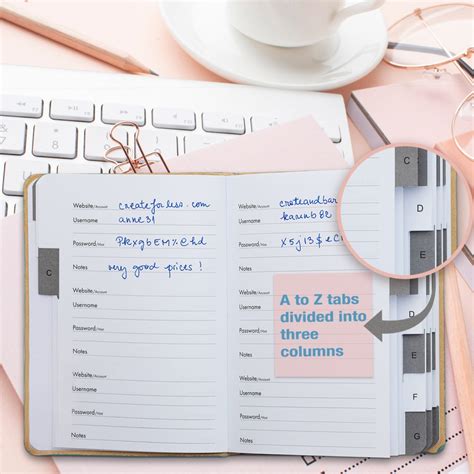 Password Book with Alphabetical Tabs – Product Testing Group