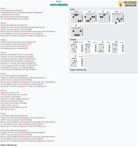 Download :Chord: Toxic - BoyWithUke - tab, song lyric, sheet, guitar, ukulele in 2022 | Songs ...