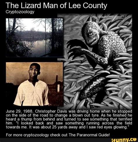 The Lizard Man of Lee County Cryptozoology June 29, 1988, Christopher ...