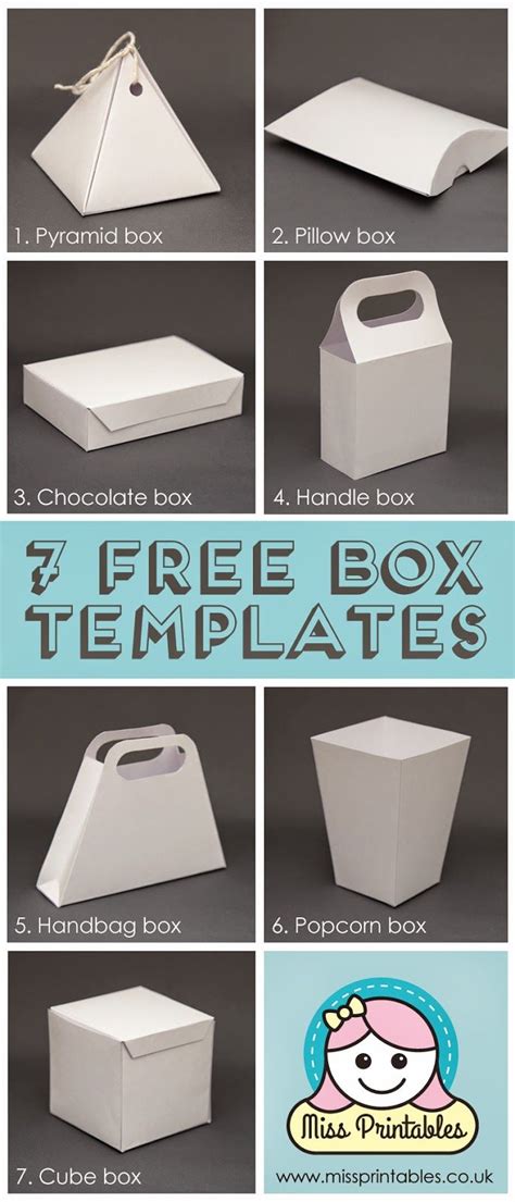 Miss Printables: Blank box templates - freebie! | Diy gift wrapping, Diy gift box, Gift box template