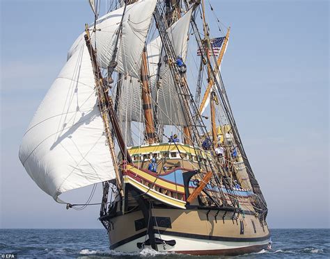 Mayflower II sets sail as part of two-week sea trials before replica ...