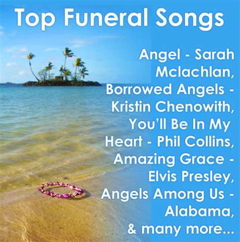 Funeral Songs, memorial service songs and lyrics, Life Celebration music.