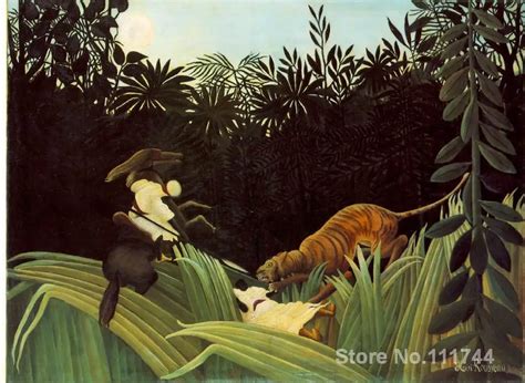 Contemporary art Scout Attacked by a Tiger Henri Rousseau painting home ...