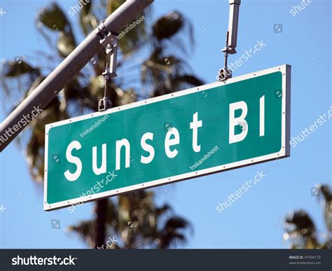 Sunset Boulevard Street Sign Sunny Hollywood Stock Photo 47594173 - Shutterstock