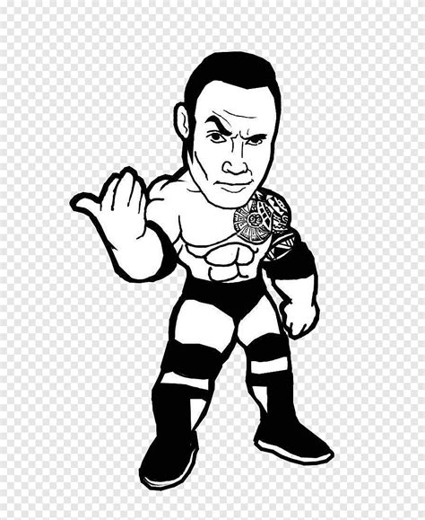 Dwayne Johnson Drawing Cartoon Professional Wrestler, dwayne johnson, comics, white png | PNGEgg