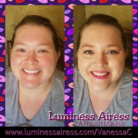 Luminess Airess Airbrush Makeup by #luminessvanessaC Before and after looks Redness coverage ...