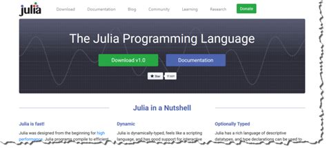 Julia Lang Screenshot – Data Science Review