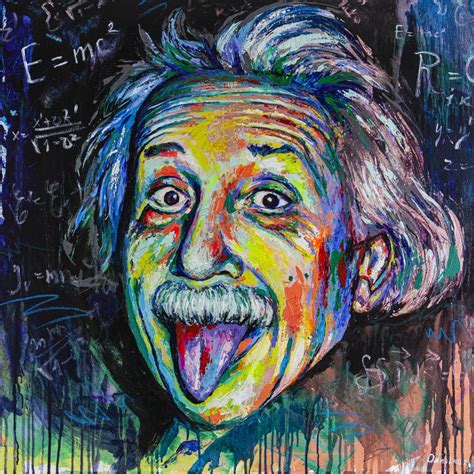 Portrait of Albert Einstein by Valentyna Odnolko, 2021 | Painting | Artsper