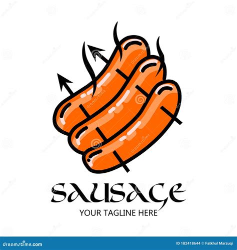 Sausage Logo Design Template Cartoon Vector | CartoonDealer.com #211661693