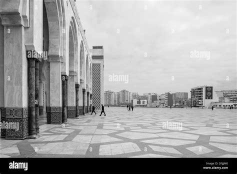Mosque hassan 2 casablanca morocco Black and White Stock Photos & Images - Alamy