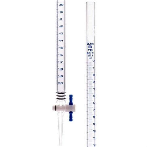 Borosilicate Glass Burette 50 Ml with PTFE Key Stopcock - Burette and Glass Burette