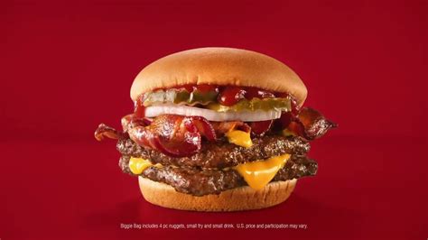 Wendy's - Biggie Bag - Bacon Double Stack - YouTube