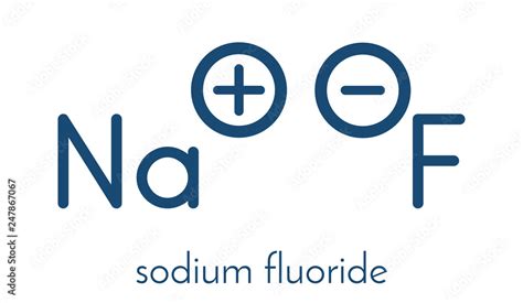 Sodium fluoride, chemical structure. Skeletal formula. Stock Vector | Adobe Stock