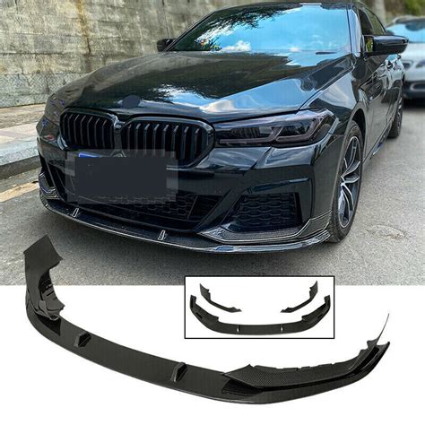 For 2021-2022 BMW 5 Series G30 M Sport Front Bumper Lip Splitter Carbon Style for Sale ...