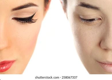 Womans Face Before After Makeup Stock Photo (Edit Now) 258067337