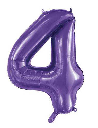 34inch DecrotexFoil Balloon Number Purple #4 | Starlight Christmas ...