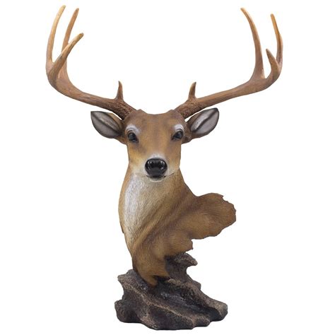 Buy Decorative Buck Bust Statue or Deer Head Sculpture with 8-Point ...