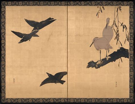 Shibata Zeshin | Egrets and Crows | Japan | Meiji period (1868–1912 ...
