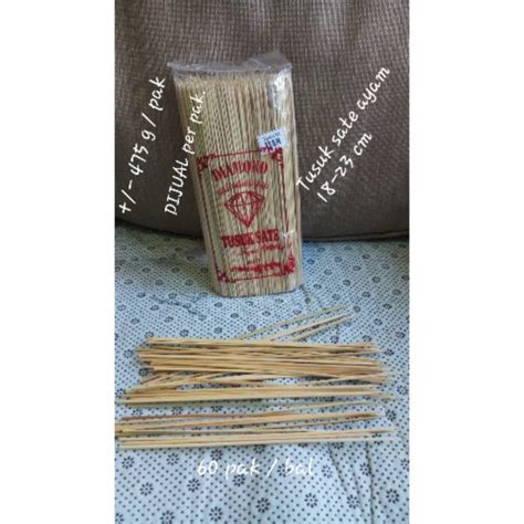 Jual Tusuk sate ayam 475 gram / pak 18-23 cm kayu | Shopee Indonesia