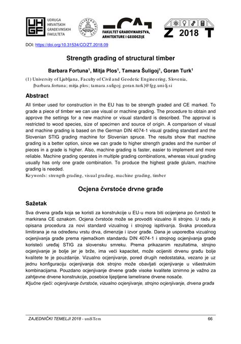 (PDF) Strength grading of structural timber