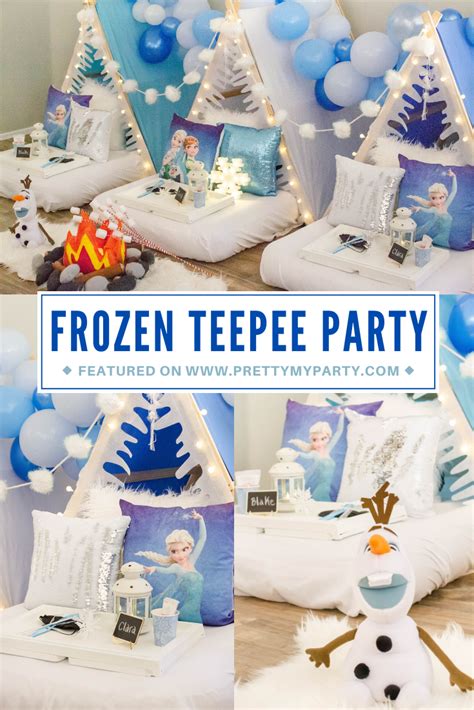 Frozen Sleepover Teepee Party | Teepee party, Frozen theme party ...