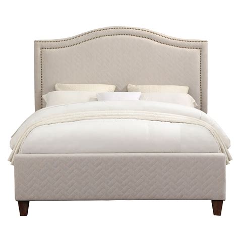 Nailhead Quilted Upholstered King Headboard in Natural White - Walmart.com - Walmart.com