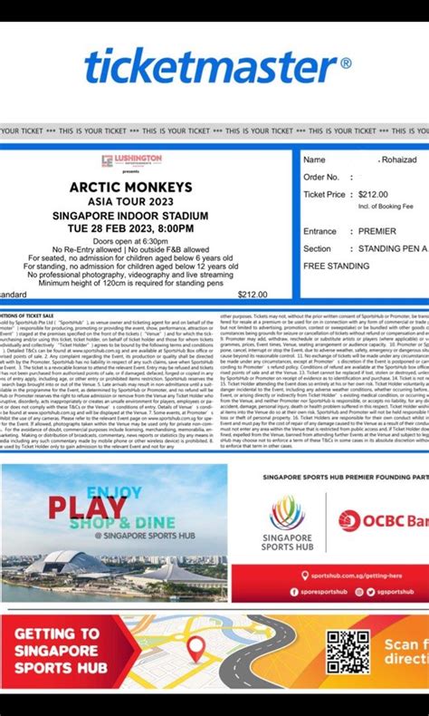 Arctic Monkeys Ticket, Tickets & Vouchers, Event Tickets on Carousell