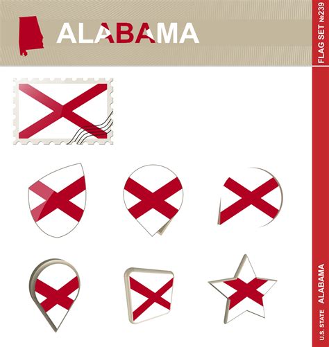 Alabama Flag Set, Flag Set 8804179 Vector Art at Vecteezy